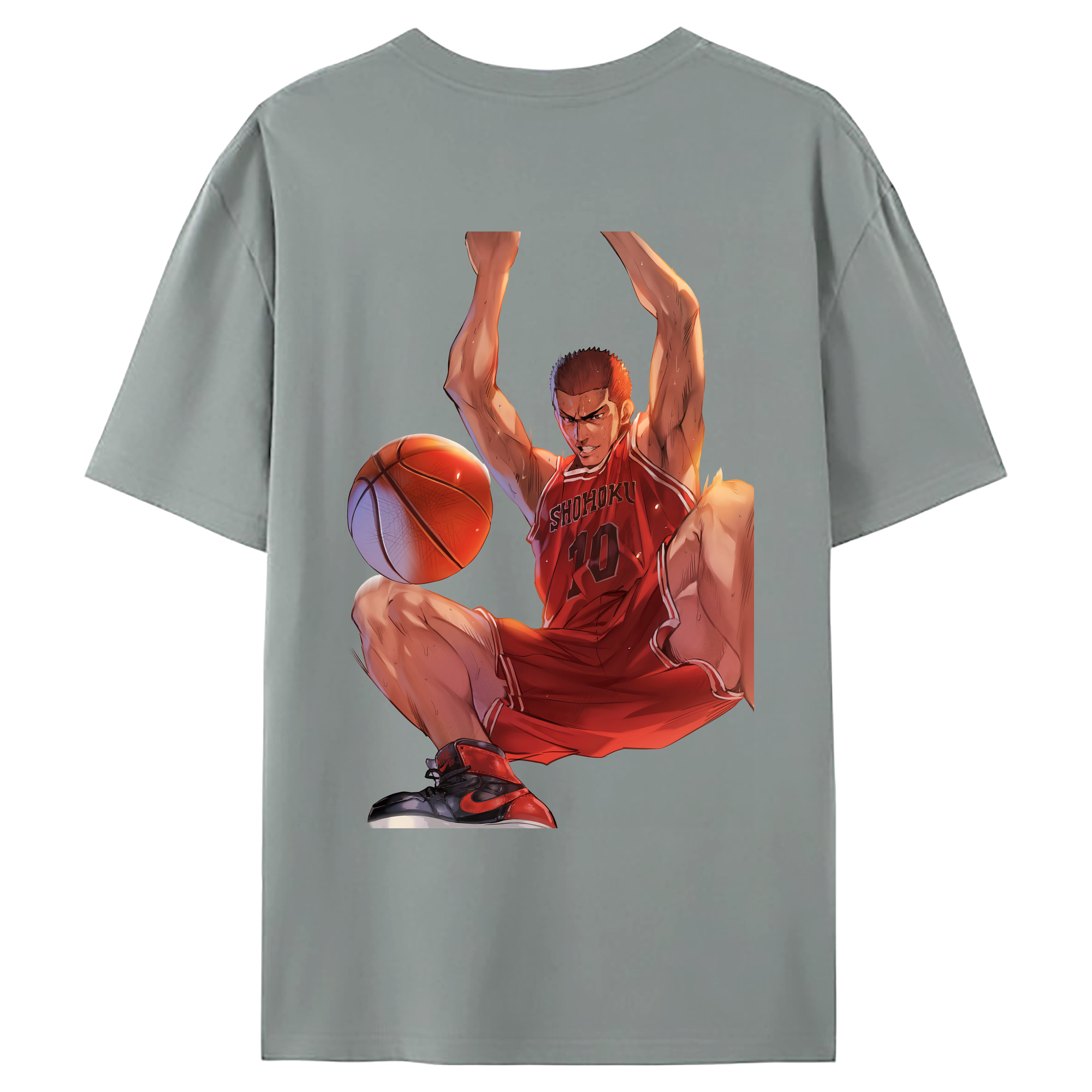（画像用） SLAM DUNK／スラムダンク 綿100％ メンズ半袖Tシャツ（バックプリント） 通気性